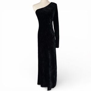 POLO RALPH LAUREN Silk Velvet Asymmetric Formal Maxi Gown Minimalist Glam 14